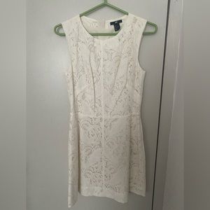H&M Sleeveless Lace Mini Dress - Cream